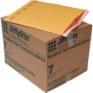 Sealed Air 39098 Jiffylite Self-Seal Mailer, Side Seam, #7, 14 1/4 x 20, Golden Brown, 50/Carton