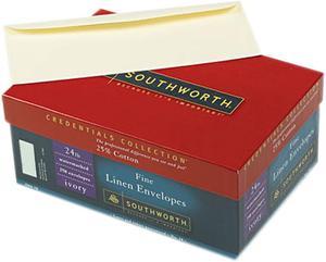 Southworth J564-10 Linen #10 Envelope, V-Flap, Ivory, 250/Box