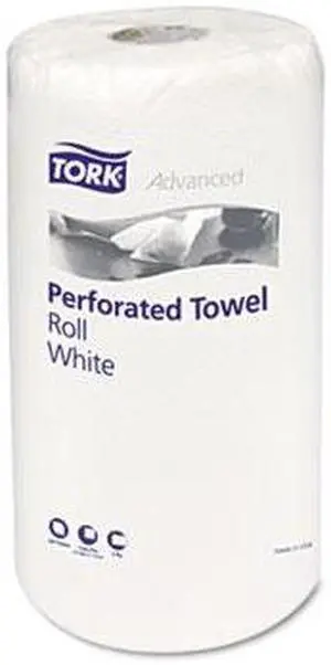 Tork HB9201 Perforated Roll Towels, White, 11 x 6 3/4, 2-Ply, 120/Roll, 30 Rolls/Carton, 1 Carton