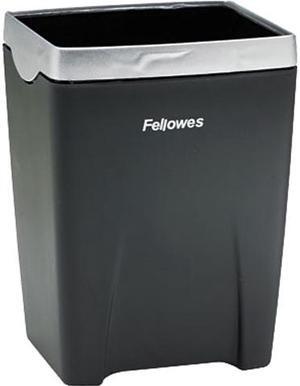 Fellowes 8032301 Office Suites Divided Pencil Cup, Plastic, 3 1/16 x 3 1/16 x 4 1/4, Black/Silver