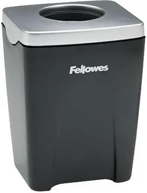 Fellowes 8032801 Office Suites Paper Clip Cup, Plastic, 2 1/2 x 2 1/4 x 3 1/4, Black/Silver