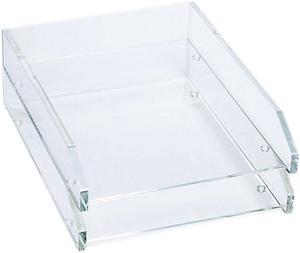 Kantek AD-15 Double Letter Tray, Two Tier, Acrylic, Clear
