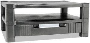 Kantek MS480 Two Level Stand, Removable Drawer, 17 x 13 1/4 x 3-1/2 to 7, Black