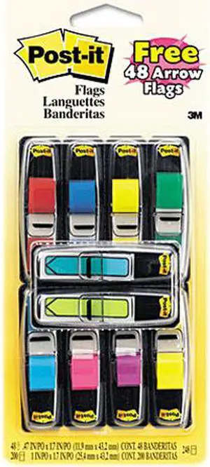 Post-it Flags 683-VAD1 Flags Value Pack, Assorted Colors, 280 Page Flags, 48 1/2" Arrows/Pack