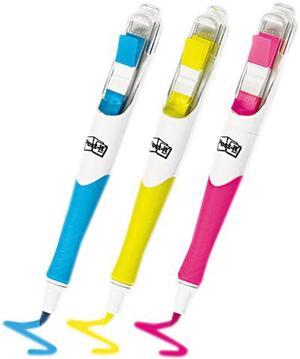 Post-it Flag + Highlighter 689-HL3 Flag Highlighters, Blue/Yellow/Pink, 50 Flags/Pen, 3/Pk