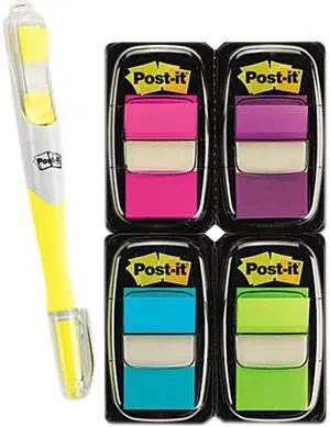 Post-it Flags 680-PPBGVA Flags Value Pack, Assorted Colors, 200 Flags & Free Highlighter w/50 Flags