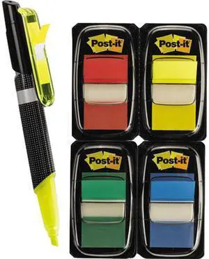 Post-it Flags 680-RYBGVA Flags Value Pack, Assorted Colors, 200 1" Flags, Gel pen w/50 flags