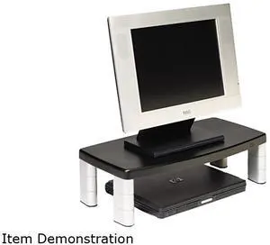 3M MMMMS90B Extra-Wide Adjustable Monitor Stand, 20 x 12 x 1 to 5 7/8, Black