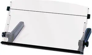 3M DH640 In-Line Freestanding Copyholder, Plastic, 300 Sheet Capacity, Black/Clear