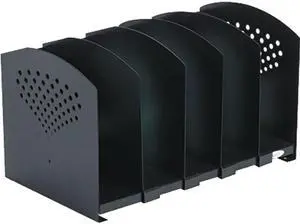 Safco 3116BL Five-Section Adjustable Book Rack, Steel, 15 1/4 x 9 x 9, Black