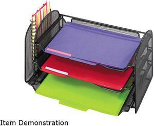 Safco 3265BL - Mesh Desk Organizer, 1 Vertical/3 Horizontal Sections, 16 1/4 x 9 x 8, Black