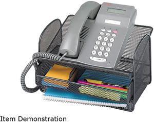 Safco 2160BL - Onyx Angled Mesh Steel Telephone Stand, 11 3/4 x 9 1/4 x 7, Black