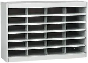 Safco 9211GRR Steel/Fiberboard E-Z Stor Sorter, 24 Sections, 37 1/2 x 12 3/4 x 25 3/4, Gray
