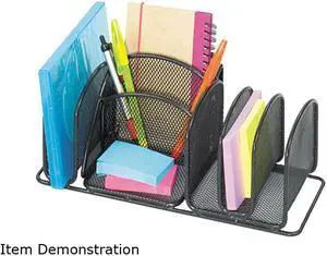 Safco 3251BL Deluxe Organizer, Six Compartments, Steel, 12 5/8 x 4 1/8 x 15 5/8