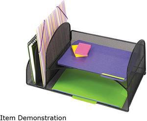 Safco 3264BL Desk Organizer, Two Vertical/Two Horizontal Sections, 17 x 10 3/4 x 7 3/4, Black