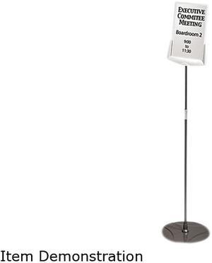 Durable 558957 Sherpa Infobase Sign Stand, Acrylic/Metal, 40"-60" High, Gray