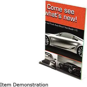 deflect-o 5991790 Superior Image Premium Green Edge Sign Holder, Acrylic, 8-1/2 x 11, Clear