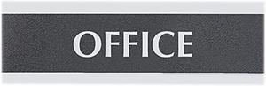 Headline Sign 4762 Century Series Office Sign, "Office", 9 x 3, Black/Silver