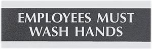 Headline Sign 4782 Century Series Office Sign, "Employees Must Wash Hands", 9 x 3