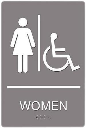 Headline Sign 4814 ADA Sign, Women Restroom Wheelchair Accessible Symbol, Molded Plastic, 6 x 9