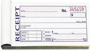 Adams DC2501 Receipt Book, 2-3/4 x 5-3/8, Two-Part, 50 Forms