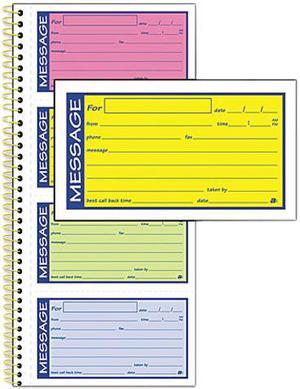 Adams SC1153RB Wirebound Telephone Message Book, Two-Part Carbonless, 200 Forms