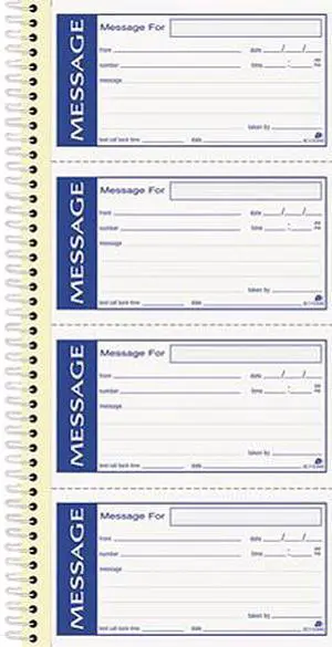 Adams SC1153WS Write 'n Stick Phone Message Pad, 5-1/4 x 2-3/4, Two-Part Carbonless, 200 Forms