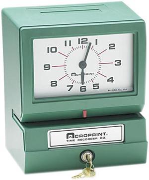Acroprint 01-2070-413 Model 150 Analog Automatic Print Time Clock with Month/Date/0-23 Hours/Minutes