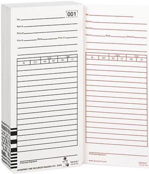 Acroprint Time Recorder 09-9111-000 Time Card for Es1000 Electronic Totalizing Payroll Recorder, 100/Pack