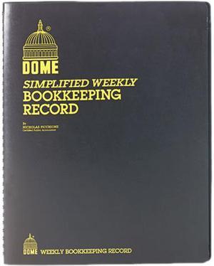 Dome 600 Bookkeeping Record, Black Vinyl Cover, 128 Pages, 8 1/2 x 11 Pages