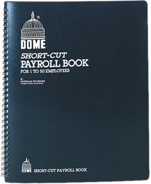 Dome 650 Payroll Record, Single Entry System, Blue Vinyl Cover, 8 3/4 x11 1/4 Pages