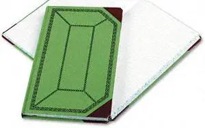 Boorum & Pease 6718300R Record/Account Book, Record Rule, Green/Red, 300 Pages, 12 1/2 x 7 5/8