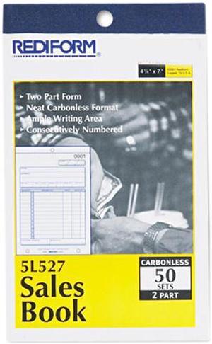 Rediform 5L527 Sales Book, 4 1/4 x 6 3/8, Carbonless Duplicate, 50 Sets / book