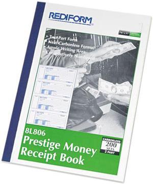 Rediform 8L806 Money Receipt Book, 7 x 2-3/4, Carbonless Duplicate, 200 Sets/Book
