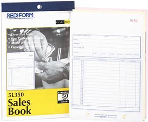Rediform 5L350 Sales Book, 5 1/2 x 7 7/8, Three-Part Carbonless, 50 Sets / book