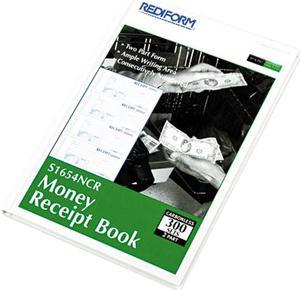 Rediform S1654N-CR Hardcover Numbered Money Receipt Book, 6 7/8 x 2 3/4, Two-Part, 300 Forms