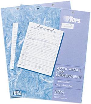 Tops 32851 Application For Employment, White, 2-Sided, 50 SH Tops 32851 Application For Employment, White, 2-Sided, 50 SH