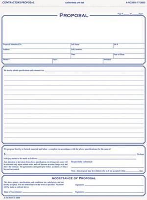 Tops 3850 Snap-Off Proposal Form, 8-1/2 x 11, Three-Part Carbonless, 50 Forms