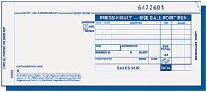 Tops 38538 Credit Card Sales Slip, 7-7/8 x 3-1/4, Three-Part Carbonless, 100 Forms