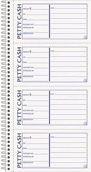 Tops 4109 Petty Cash Receipt Book, 5-1/2 x 11, Two-Part Carbonless, 200 Sets/Book