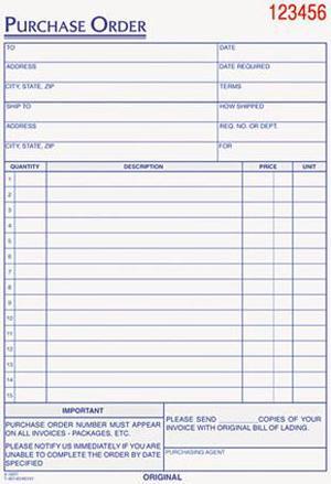 Tops 46141 Purchase Order Book, 5-1/2 x 7-7/8, Three-Part Carbonless, 50 Sets/Book