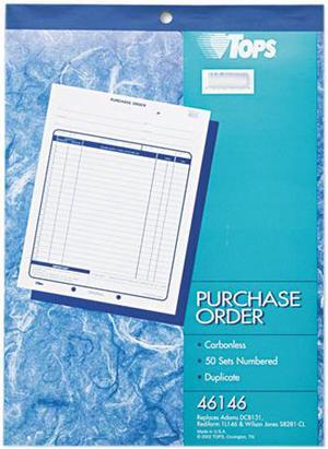 Tops 46146 Purchase Order Book, 2-Part Carbonless, 50 ST/BK