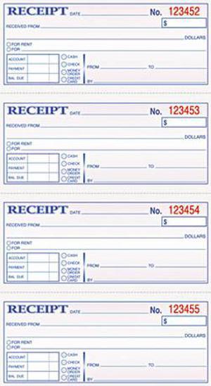 Tops 46806 Money and Rent Receipt Books, 7-1/4 x 2-3/4, Two-Part Carbonless, 200 Sets/Book Tops 46806 Money and Rent Receipt Books, 7-1/4 x 2-3/4, Two-Part Carbonless, 200 Sets/Book
