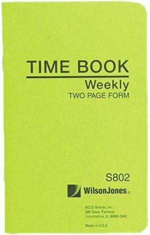 Wilson Jones S802 Foreman's Time Book, Week Ending, 4-1/8 x 6-3/4, 36-Page Book