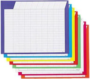 Horizontal Incentive Chart Pack, 28w x 22h, Assorted Colors, 8/Pack