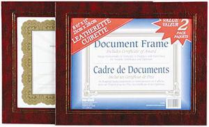 Nu-Dell 21200 Leatherette Document Frame, 8-1/2 x 11, Burgundy, Pack of Two
