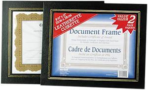 Nu-Dell 21202 Leatherette Document Frame, 8-1/2 x 11, Black, Pack of Two