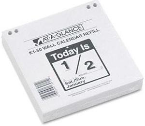 At-A-Glance, K150 "Today Is" Daily Wall Calendar Refill, 6 x 6, White