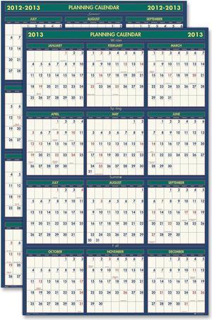 House of Doolittle 391 Four Seasons Reversible/Erasable Business/Academic Year Wall Calendar, 24 x 37