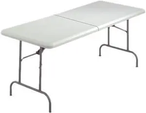 Iceberg 65453 IndestrucTable TOO Bifold Resin Folding Table, 60w x 30d x 29h, Platinum